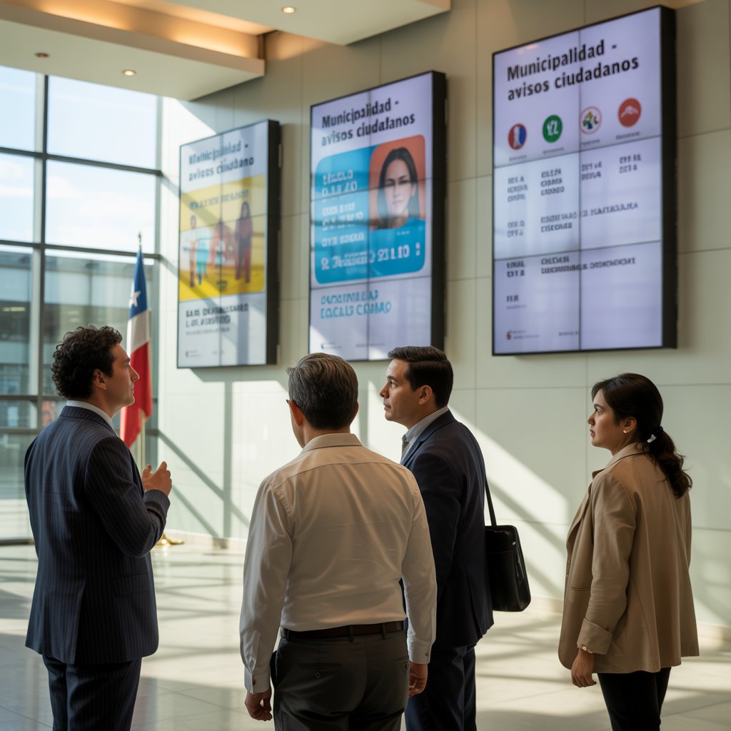 Pantallas digitales en municipalidad